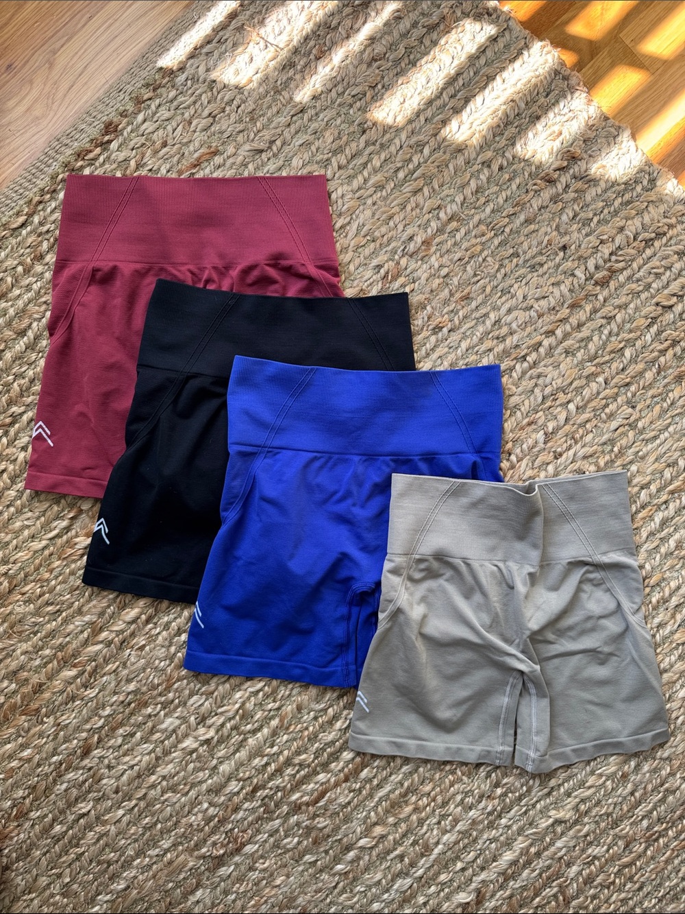 4-Pack Oner Active Effortless Lift Shorts — Burgundy, Black, Royal Blue, Taupe
